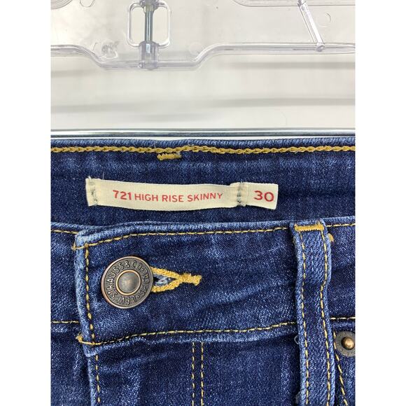 Levis High Rise Skinny Jeans Womens Size 30 Medium Wash Denim Stretch - Picture 3 of 5